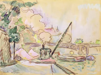 Pont du Louvre, 1928 (akvarell på papper)